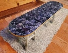 22 Zoll x 36 Zoll Oval Amethyst Sofa Esstischplatte Kristall Stein Outdoor & ...