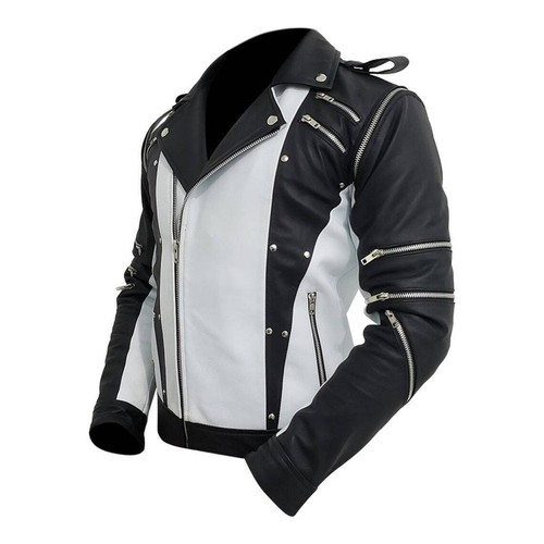 Michael Jackson MJ Thriller Pepsi Black & White Lederjacke - Bild 4 von 8