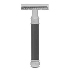 Edwin Jagger DE85 Grey DE Safety Razor Bundle with Choice Of Shaving Cream