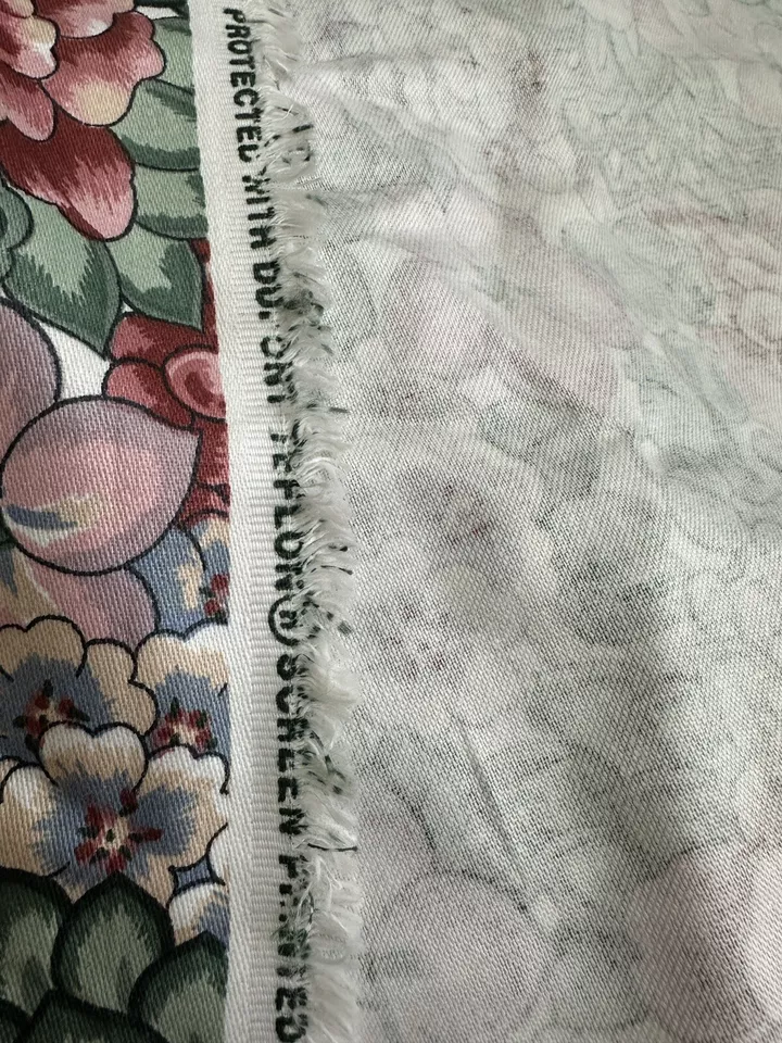 10 Yards VTG 5th Ave Designs Fabric Pink Green Floral Janice Brown Upholstery - Image 2 of 2