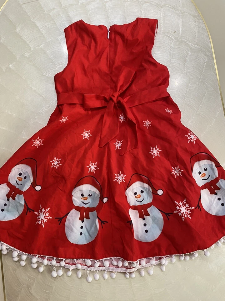 Vestido Niña Hombre Nieve Capa Roja Año Navidad Talla 4 Usado Foto 4 de 4