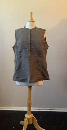 Lafayette 148 grau Pintuck Weste Bluse Shirt Top Größe 16