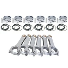 CP Piston 3.327" 84.50 mm 9.0:1 CR / Eagle Steel H-Beam Rods Set Fits BMW M52B28