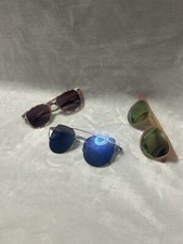 Women s silver frame blue sunglasses, Pink blush and white floral sunglasses