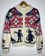 Vintage Woolrich Women's Small Wool Love Boy Girl Chicken House Heart Sweater