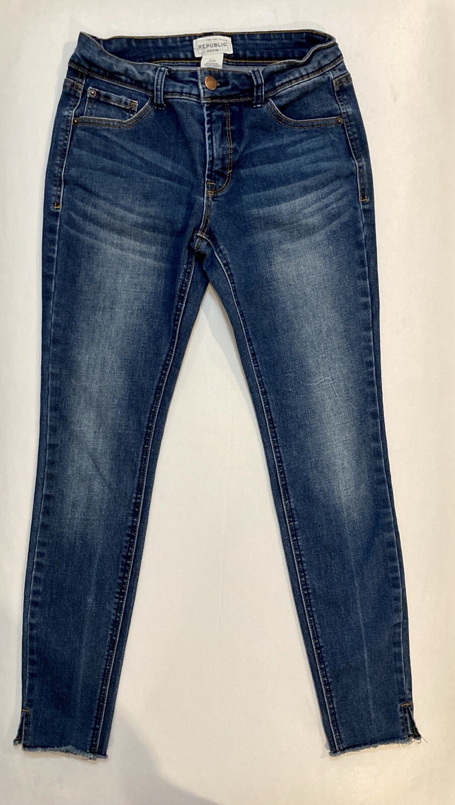 For The Republic Denim - Low Rise Skinny Jeans - Size 2/25 Ankle - Dark Wash