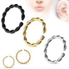 Piercing De Nez Anneau Septum Helix Faux Piercing Tressé Tordu Z517