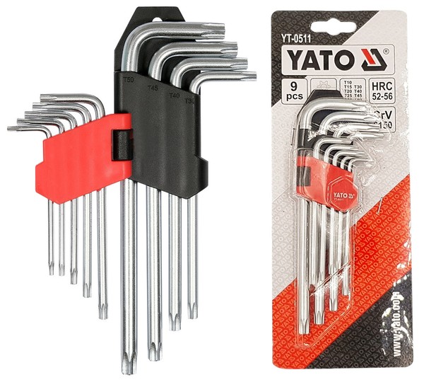 TorxschlüSsel WinkelschlüSsel Innen Torx SchlüSsel Satz Mit Klapphalter T10-T50-image