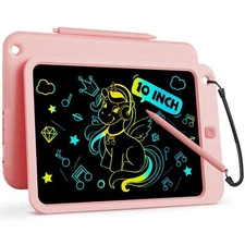 10in LCD Drawing Tablet w/Colorful Screen for Kids Erasable Writing Pad Boy Girl
