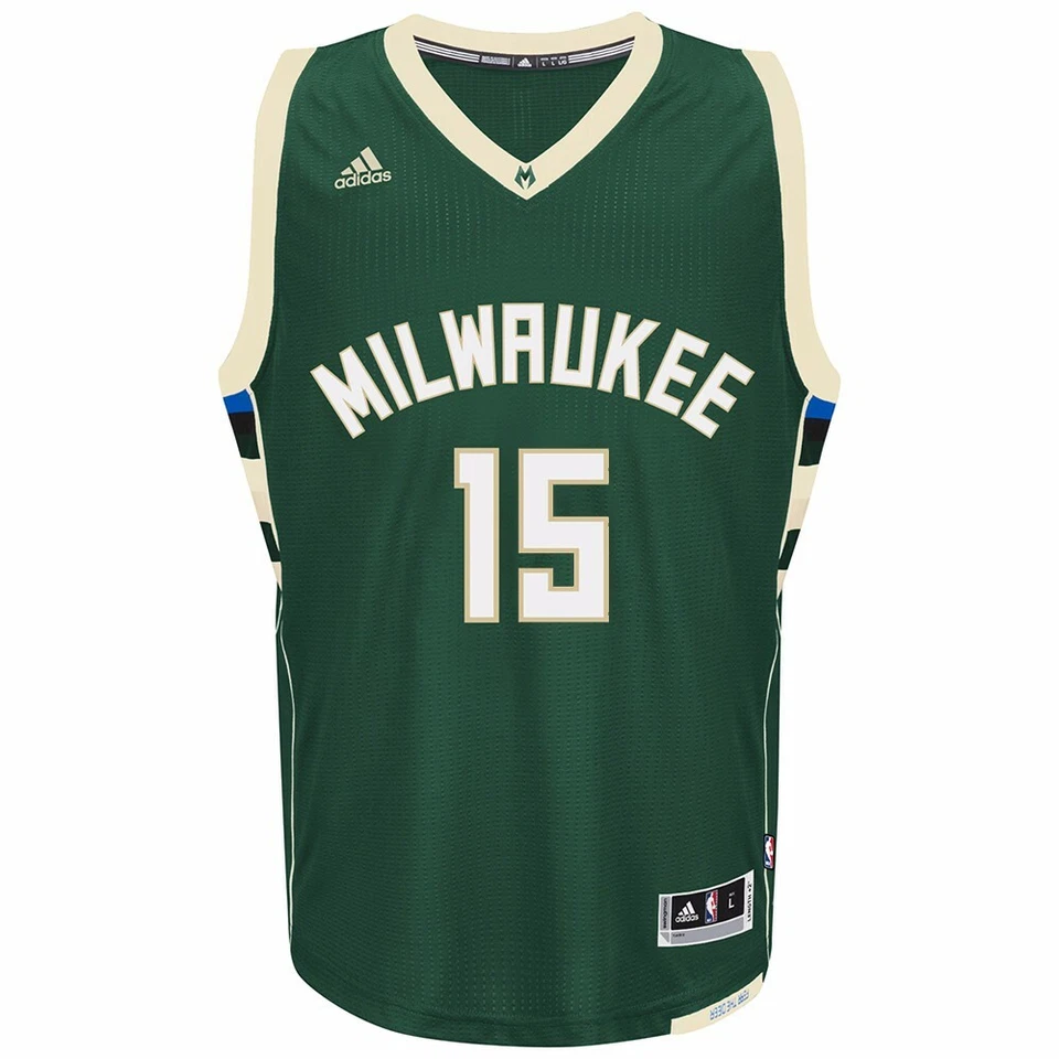 Camiseta deportiva Greg Monroe Milwaukee Bucks verde oficial Climacool Away Road Swingman Foto 2 de 4