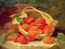 A basket of strawberries Accent Tile Mural Bathroom Wall Backsplash Ceramic 8x6