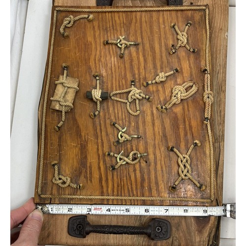 1930s Boy Scouts Knot Board Handmade Folk Art Sea Scouts Sampler Rope Tying Wood - Picture 16 of 21