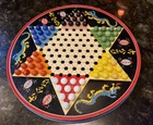 OHIO ART VINTAGE CHINESE CHECKERS MARBLES LITHO TIN METAL DRAGON 2 IN 1 GAME VGU