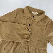 Rebellion Again Corduroy Tiered 90’s Shirt Dress Small Hippy Boho Vintage Y2K