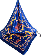 FATTORSETA ITALY 100 SILK EQUESTRIAN SCARF HORSE STIRRUPS 26x26 MADE IN ITALY