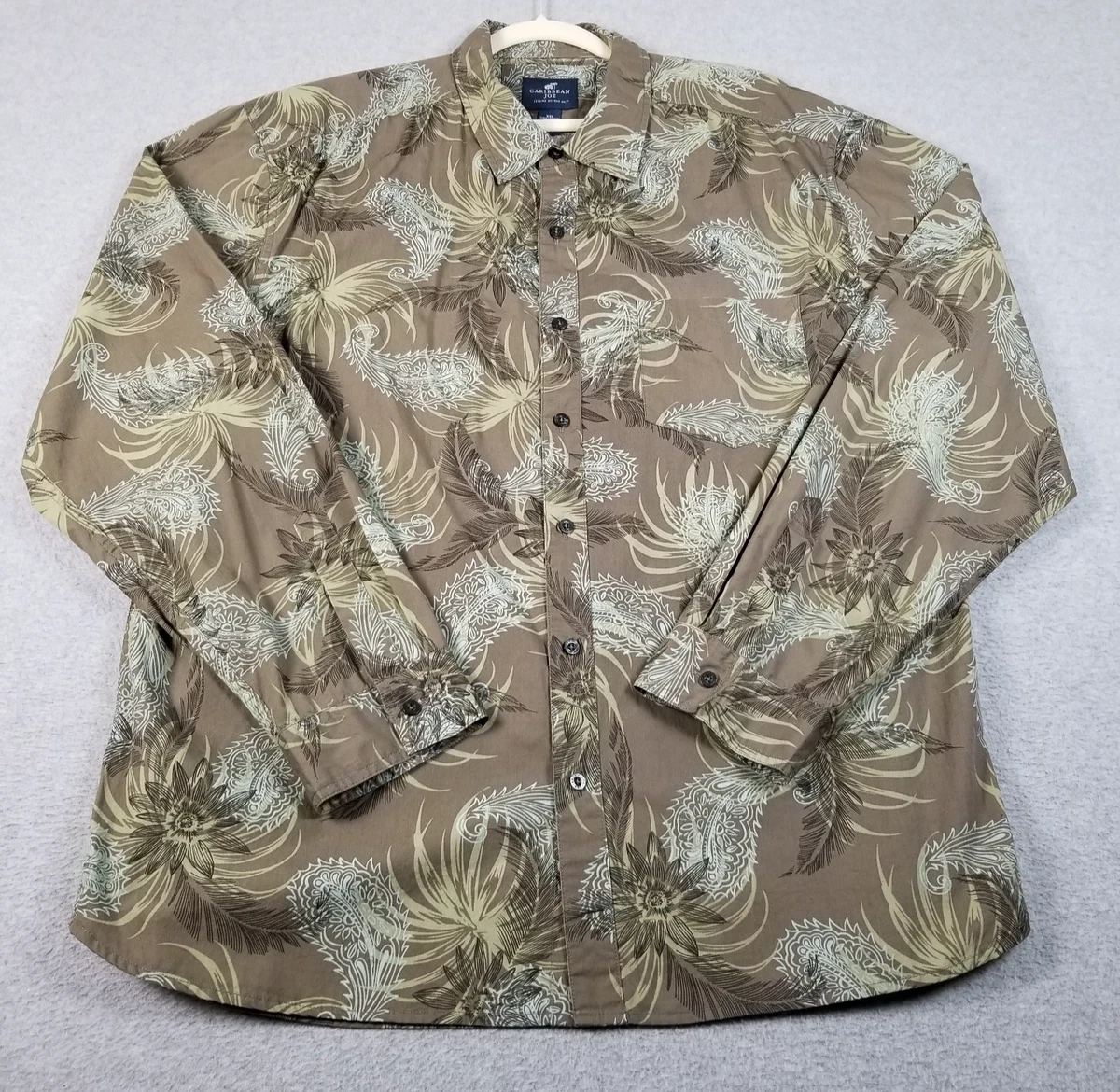 Chemise Hawaïenne Caribbean Joe – Homme, Taille L, Bleu Floral, Manches Courtes
