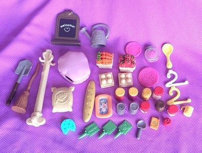 Li'l Woodzeez Pasta accessories, general store food, cans, hanger, eggs, veggies