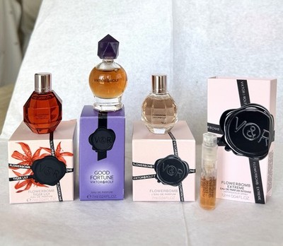 4PC Viktor & Rolf Good Fortune/Flowerbomb Extreme/Tiger Lily EDP Mini Perfumes