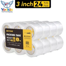 24 Rolls Shipping Packaging Box Packing Sealing Tape 2 mil 3" x 110 Yards 330FT