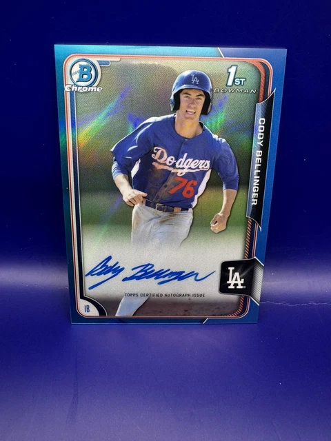 2015 Bowman Chrome Cody Bellinger On Card Auto Blue Refractor /150 1st Bowman