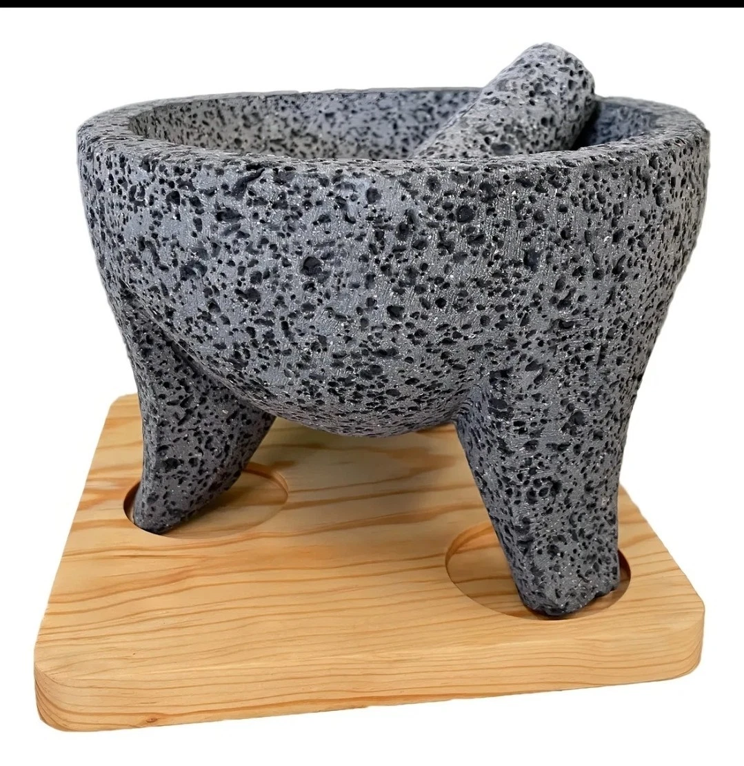 Genuine Handmade Mexican Mortar and Pestle, Molcajete de Piedra Volcanica