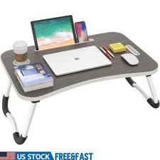 Portable Foldable Laptop Bed Desk W/ Cup Holder  Tablet Stand Work Study New