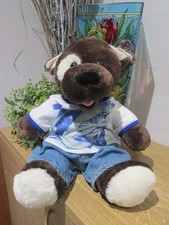 Build A Bear Workshop Brown Pup Dog White Eye Patch Plush Toy & Jeans & T-Shirt