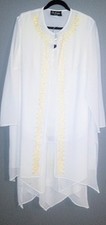 Mother of Bride/Groom Wedding  Formal Ivory Chiffon 3PC's Beaded Jacket 14W