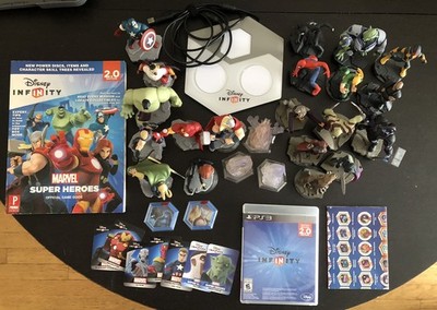 Disney Infinity 2.0 PS3 Game & Box & Manual & 21 Marvel Figures & Guide & Extras