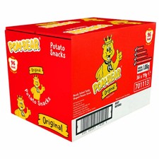 Pom Bear Original Potato Chips Salted Crisp Vegan Gluten Free Snack Pack 36x19g