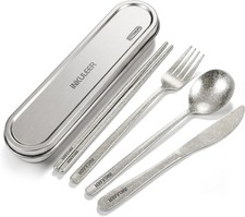 100 Pure Titanium Travel Cutlery Set  Reusable Utensils with