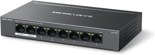 MERCUSYS MS108GP – 8 Port Gigabit RJ45 Switch, 7 PoE+ Ports, PoE Transmission up - 第 2/7 張圖片