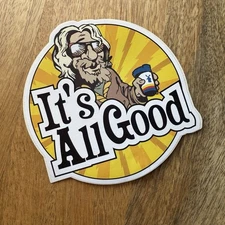 DUTCH Bros STICKER IT'S ALL GOOD COFFEE Rare HTF Big LEBOWSKI Matte THE DUDE
