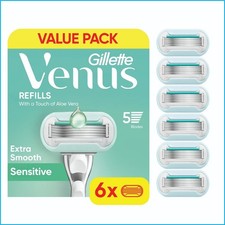Gillette Venus Deluxe Smooth Sensitive Razor Refills 6 Pack 3.67 per gallon