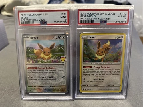Eevee 101a/149 PSA 8 And Eevee 074/131 Pokemon Day Psa 9 Pokemon TCG (2cards)