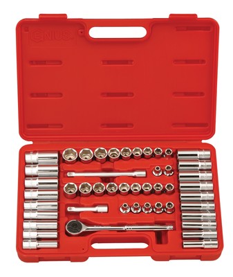 Genius Tools 47 Piece 3/8'' Dr. Metric & SAE Deep Hand Socket Set - GS-347MS