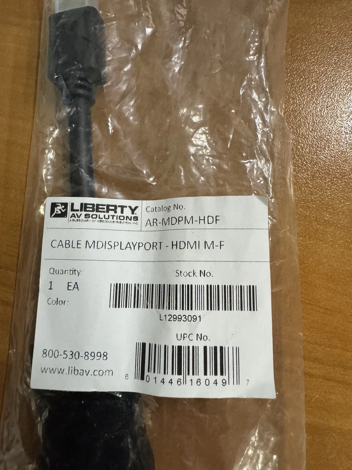 AR-MDPM-HDF Mini Display Port  Male To HDMI Female Adapter Cable - Image 2 of 3