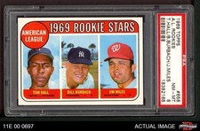 1969 Topps #658 Bill Burbach AL RCs Twins / Yankees / Senators RC PSA 8 - NM/MT