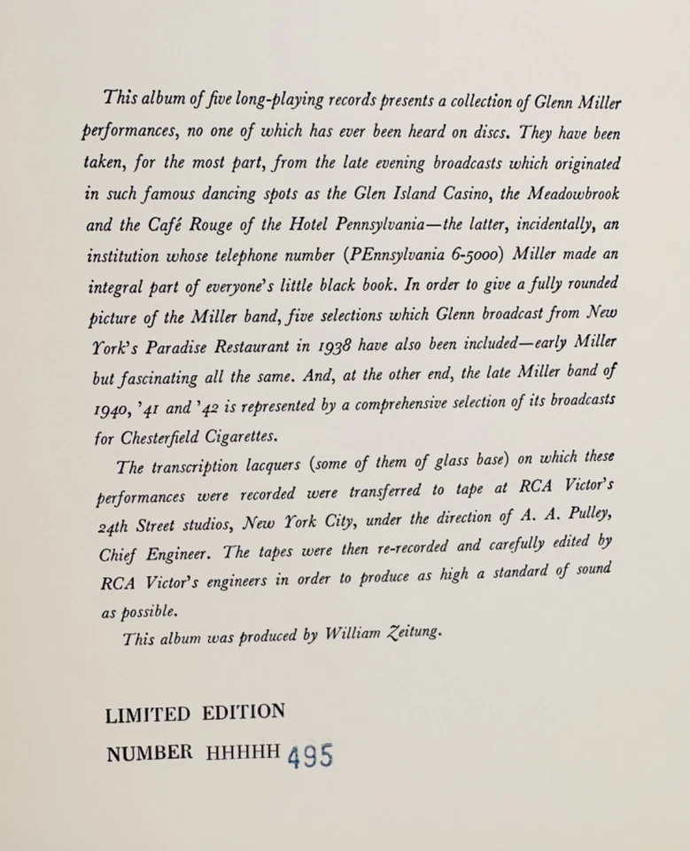 Glenn Miller And His Orchestra RCA VICTOR Limited Edition Volume Two 2 #495 - Image 2 of 4
