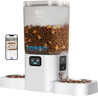 Dual Automatic Cat Feeder with Camera for 2 Cats: 5G Wifi Automatic Dog Feeder w