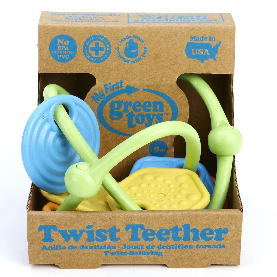Green Toys: Twist Teether Pastel Baby Ring & Shapes - Image 2 of 4