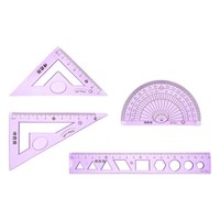 4Stk Lineal Set 20Cm Gerade Lineal Winkelmesser Dreieck Messung Werkzeug Lila