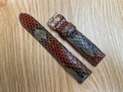 Size 22mm/20mm, Leather/Skin Snake Watch Strap Band Multi Color, Custom Strap.