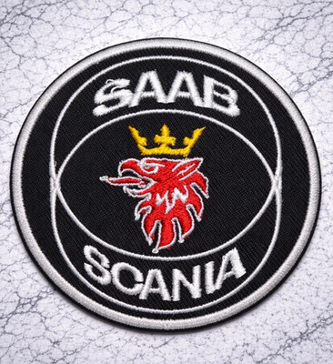 SAAB  SCANIA EMBROIDERED IRON ON PATCH 3'' ROUND FREE SHIPPING & TRACKING