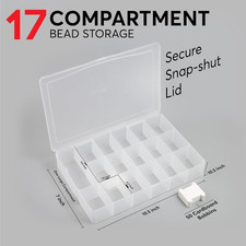 Embroidery Floss Organizer Box with 50 Cardboard Bobbins - 17 Compartments Cl...