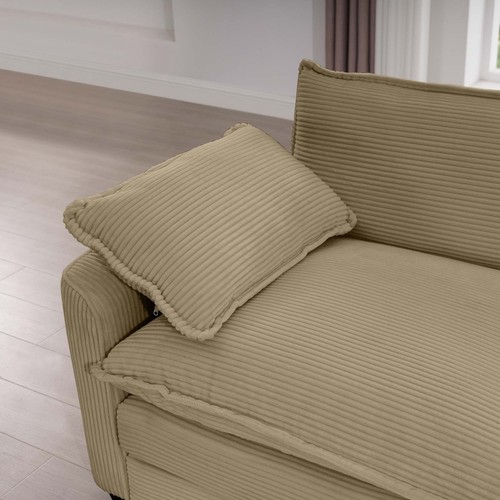 Tan Corduroy Sofa & Ottoman: Small Space Living - Picture 11 of 15