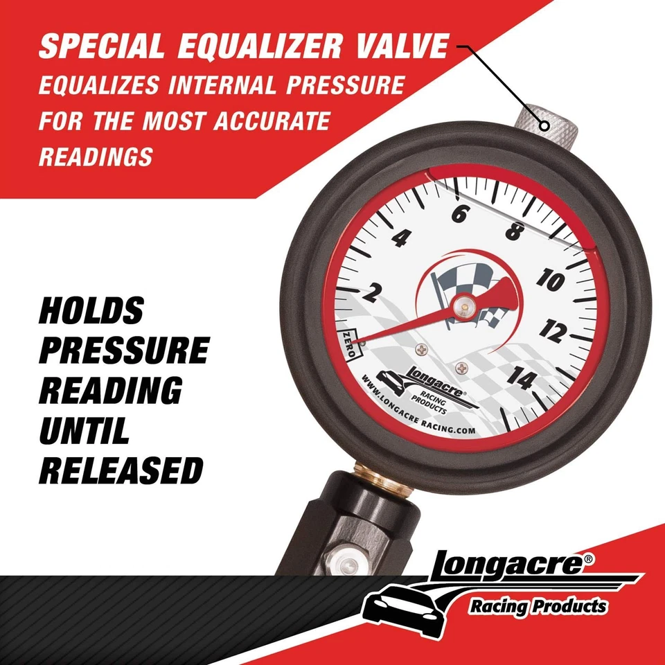 Longacre 52032 Liquid Filled 2½" GID Tire Gauge 0-15 by ¼ lb Dual Bleed - Image 3 of 4
