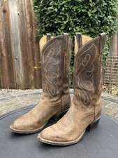Vintage Tony Lama 6467 Western Cowboy Boots Brown Leather Men's 8 D Made In USA