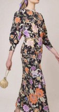 Rixo Rose Peony Flora Greta Midi Dress Size Small UK 10