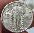 1926-D Standing Liberty Quarter AU with luster, great example